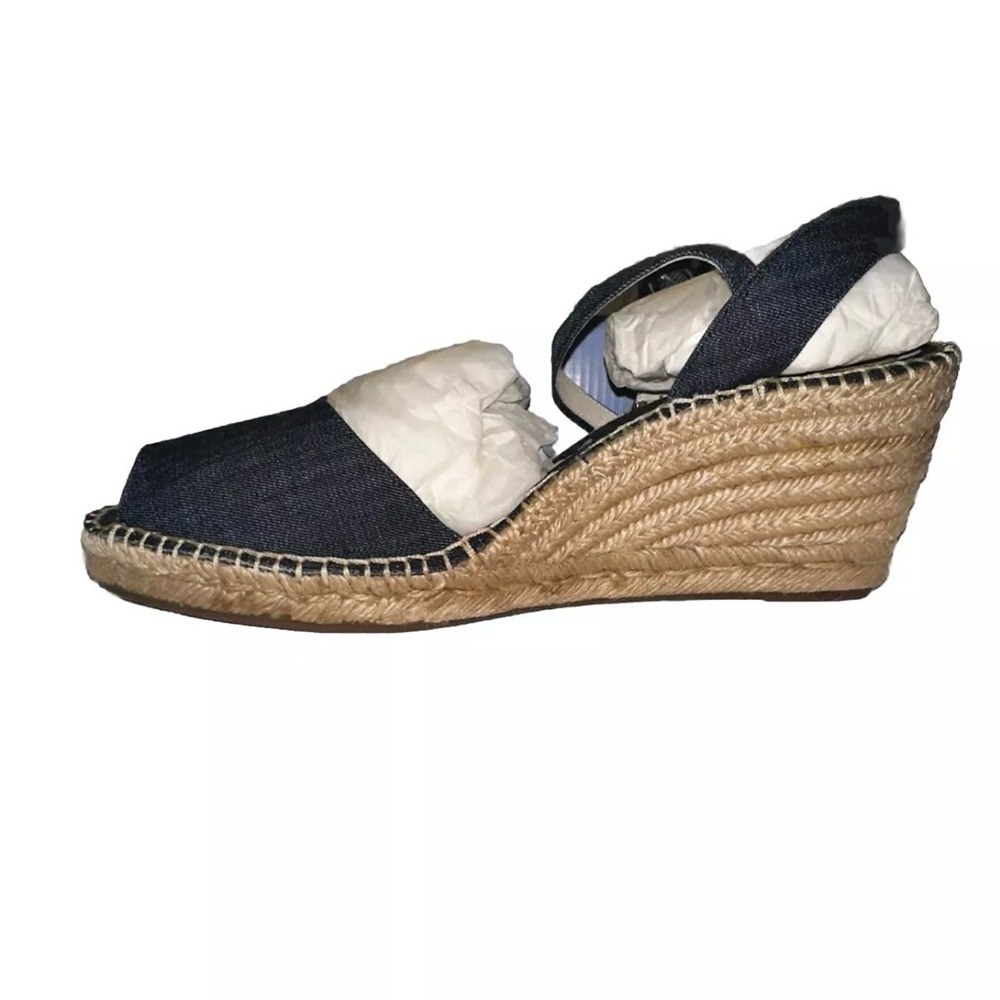 Abeo Dahlia Women Ankle Strap Sandal Shoes Denim Blue Size 11 Neutral Wedges